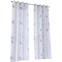 Kutti Vorhang »Dandelion«, (1 St.), Gardine halbtransparent, Ausbrenner, Baumwolle-Polyester, bedruckt, grau