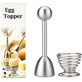Eierköpfer + einem Eierbecher | Eieröffner Eier Cutter Cracker Edelstahl 14 cm