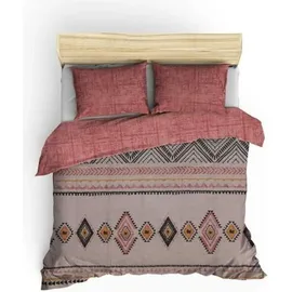 L'essentiel Linge de Maison, Felix - Tile Red, Bettwäsche-Set, Fliese Rot, 100 % BAUMWOLLE RANFORCE, 240 x 220 cm - Weiß/Gelb