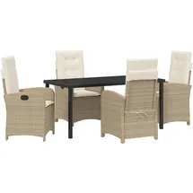 vidaXL Garten Essgruppe 5 pcs Beige Poly-Rattan