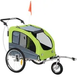 PawHut Hundeanhänger Jogger 2 in 1 grün/grau