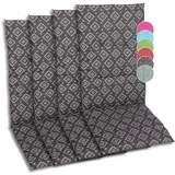 GO-DE Textil Bequeme und attraktive Polsterauflagen für Hochlehner-Gartenstühle (4er-Set, Raute grau, Hochlehner)