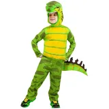Fun World Kostüm Raptor Dino, Dinosaurier Kostüm für bissige Kerlchen grün 98-104
