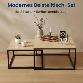 home collective Couchtisch 2er Set Eiche hell 70 x 42 x 70 cm