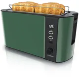 Arendo Toaster 4 Scheiben Langschlitz LED Anzeige 1500W Grün