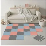 LittleTom 27 Teile Spielmatte Baby Puzzlematte 30x30 Krabbelmatte Bodenmatte Kinderzimmer