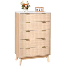 Vevor Kommode mit 5 geriffelten Schubladen 0 x 0 x 0 cm Beige