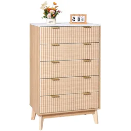 Vevor Kommode mit 5 geriffelten Schubladen 0 x 0 x 0 cm Beige