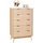 Vevor Kommode mit 5 geriffelten Schubladen 0 x 0 x 0 cm Beige