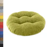 Lsjoaw Sitzkissen Rund 30cm 1 Stück Bodenkissen Rund Sitzpolster Stuhlauflage Sitzpolster Stuhlkissen Polster Auflage für Wohnzimmer Büro Konferenzraum Leinenimitat (GrüN)