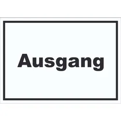 Ausgang Schild mit Text Exit Schluss waagerecht A4 (210x297mm)