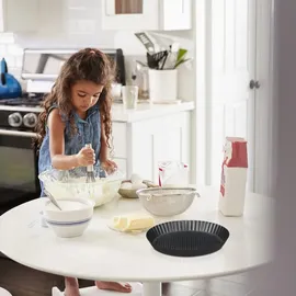 Relaxdays Obstbodenform, 3er Set, Ø 21/26/28 cm, Biskuitboden Backform, antihaft, Vertiefung, Kuchenbodenform, anthrazit