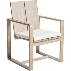 Beliani Gartenstuhl 63 x 61 x 90 cm hellbraun/weiß 2 St.