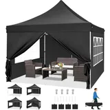 luxuskollektion Faltpavillon 3 x 3 m inkl. 4 Seitenteile Schwarz