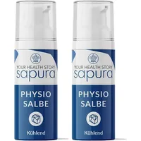 SAPURA Kühlgel 2er Set - Physiosalbe Kühlsalbe mit Menthol Eukalyptus Aloe Vera bei Muskelkater Verspannung