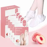 Pfirsiche Fußmaske Hornhautentferner, Hornhaut Socken, Abgestorbene und Entfernt Effektiv, Fußpflege für Zarte Füße, Exfoliating Fussmaske für Männer und Frauen (A Set-4 Stück)