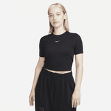 Nike Sportswear Essential Slim-Fit Crop W NSW Tee ESSNTL Slim CRP LBR T-Shirt, Black, X-Small