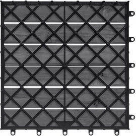 Beliani Terrassenfliesen ACCETTURA zertifiziertes Akazienholz Grau