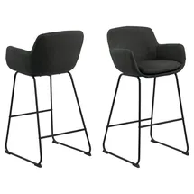 Actona Lisa Barhocker Stahl/Stoff - matt schwarz