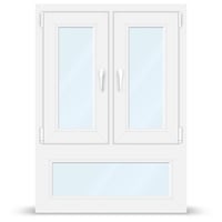 Fenster mit Unterlicht, Kunststofffenster aluplast Ideal 4000, Weiß, 885 x 1260 mm, zweiteilig mit Dreh-Kipp-Öffnung, individuell konfigurieren