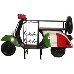 Stehtisch Italien Roller Metall Altholz Flaschenregal Flaschenhalter Bartisch
