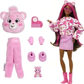 Mattel Barbie Cutie Reveal Glücksbärchis-Reihe mit Accessoires und Hurrabärchi-Kostüm, 10 Überraschungen
