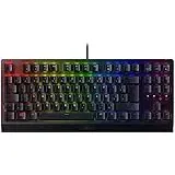 Razer BlackWidow V3 Tenkeyless (grüne Switches) – mechanische kompakte Gaming-Tastatur (mechanische Clicky-Switches, Tenkeyless-Format, programmierbare Tasten) AZERTY-Tastatur, Schwarz