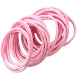 FEIFEI'S BOW Haargummis für Mädchen und Frauen, 2,5 mm dünn, für Schuluniform, endlos, Pink, 50 Stück