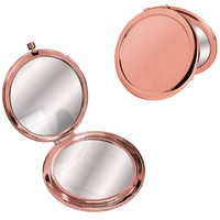 LuckyOpt Kompaktspiegel, doppelseitiger Taschenspiegel aus Metall mit 1-fach/2-facher Vergrößerungsspiegel, unverzerrter, runder Taschenspiegel für Frauen für Reisen, Handtaschen, Geldbörsen