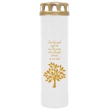 HS CANDLE 4er Pack Grabkerzen mit Motiv, Grablicht mit Brenndauer von ca. 7 Tage, Motiv: Baum Gold, in vielen weiteren Varianten