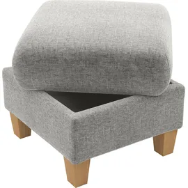 Home Affaire Polsterhocker Glendale mit Stauraum 58 x 48 x 58 cm Grau