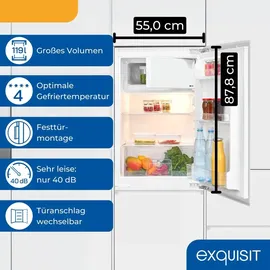 Exquisit EKS5131-4-FE-090E Einbaukühlschrank (119 l, 880 mm hoch)
