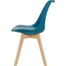 [en.casa] Esszimmerstuhl Fläten Kunstleder Türkis 6er Set