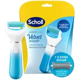 Scholl Velvet Smooth Elektrische Fußfeile mit Peeling-Nachfüllpackung, Blau