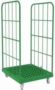 HMH rolltainer® 1350 KU Kunststoffboden 724 x 815 mm grün 2-seitig