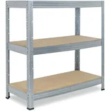 shelfplaza 90x90x30cm PROFI Schwerlastregal in verzinkt mit 3 Böden und 200 kg Traglast pro Boden
