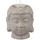 Relaxdays Buddha Teelichthalter, Keramik, Buddha-Kopf für Teelicht, Zen-Deko für Wohnzimmer & Bad, Feng Shui Deko, grau,