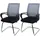 Mendler 2er-Set Konferenzstuhl HWC-K51, Besucherstuhl Freischwinger, 150kg belastbar Stoff/Textil ~ grau