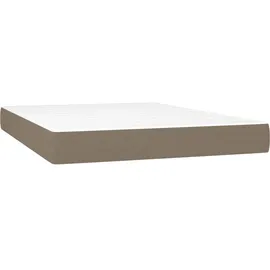 vidaXL Boxspringbett mit Matratze Taupe 140x200 cm Stoff