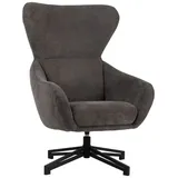 bene living Ohrensessel Marconia Polyester 74 x 109 x 80 cm Grau drehbar