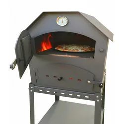acerto® Profi Pizzaofen für den Garten - 64x63x68 cm mit Gestell