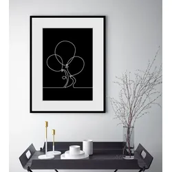 queence Bild »Henry«, Schwarz-Weiß-Kunst-Modern-Luftballon, (1 St.), HD Premium Poster-Druck inkl. Holzrahmen queence Farbe Rahmen: schwarz + Farbe Bild(er): schwarz