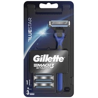 Gillette Mach3 Rasierer, blau, 1+3