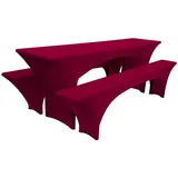 Beautissu Tischhusse Victoria Rot 220 x 70 cm