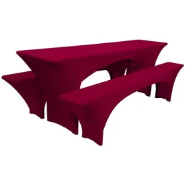 Beautissu Tischhusse Victoria Rot 220 x 70 cm