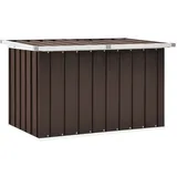 homiuse Gartenbox Braun 109 x 67 x 65 cm Auflagenbox Aufbewahrungsbox Aufbewahrungstruhe Gartentruhe Garten Wasserdicht Kissenbox Outdoor Wasserdicht Gartenbox Klein Verzinkter Stahl Klappdeckel