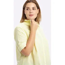 sheego Kurzarm-Bluse Gelb/Weiß 52