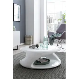 SalesFever Couchtisch rund Weiß Kunststoff 80 x 33 cm