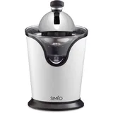 Siméo – Elektrische Zitruspresse – 2 Kegelgrößen, leiser Saftpresse, tropffrei, Orangensaftmaschine, gebürsteter Edelstahl, 100 W – 16,5 x 20 x 29 cm