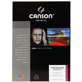 Canson Infinity PhotoSatin Premium RC A3, 25 Stk.), Fotopapier, Weiss
